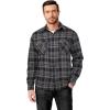 COOFANDY Mens Flannel Shirts Long Sleeve Casual Plaid Button Down Shirt Cotton Shirt Cowboy Work Shirts with Pockets(Black-grey)