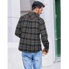 COOFANDY Mens Flannel Shirts Long Sleeve Casual Plaid Button Down Shirt Cotton Shirt Cowboy Work Shirts with Pockets(Black-grey)