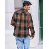 COOFANDY Mens Flannel Shirts Long Sleeve Casual Plaid Button Down Shirt Cotton Shirt Cowboy Work Shirts with Pockets(Black-orange)
