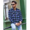 COOFANDY Mens Flannel Shirts Long Sleeve Casual Plaid Button Down Shirt Cotton Shirt Cowboy Work Shirts with Pockets(Blue)