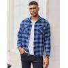 COOFANDY Mens Flannel Shirts Long Sleeve Casual Plaid Button Down Shirt Cotton Shirt Cowboy Work Shirts with Pockets(Blue)