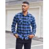 COOFANDY Mens Flannel Shirts Long Sleeve Casual Plaid Button Down Shirt Cotton Shirt Cowboy Work Shirts with Pockets(Blue)