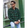 COOFANDY Mens Flannel Shirts Long Sleeve Casual Plaid Button Down Shirt Cotton Shirt Cowboy Work Shirts with Pockets(Green)