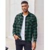 COOFANDY Mens Flannel Shirts Long Sleeve Casual Plaid Button Down Shirt Cotton Shirt Cowboy Work Shirts with Pockets(Green)