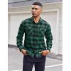 COOFANDY Mens Flannel Shirts Long Sleeve Casual Plaid Button Down Shirt Cotton Shirt Cowboy Work Shirts with Pockets(Green)