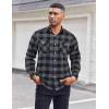 COOFANDY Mens Flannel Shirts Long Sleeve Casual Plaid Button Down Shirt Cotton Shirt Cowboy Work Shirts with Pockets(Grey-blue)