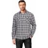 COOFANDY Mens Flannel Shirts Long Sleeve Casual Plaid Button Down Shirt Cotton Shirt Cowboy Work Shirts with Pockets(Navy Blue)