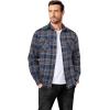 COOFANDY Mens Flannel Shirts Long Sleeve Casual Plaid Button Down Shirt Cotton Shirt Cowboy Work Shirts with Pockets(Navy Blue-grey)