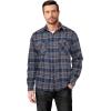 COOFANDY Mens Flannel Shirts Long Sleeve Casual Plaid Button Down Shirt Cotton Shirt Cowboy Work Shirts with Pockets(Navy Blue-grey)
