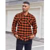COOFANDY Mens Flannel Shirts Long Sleeve Casual Plaid Button Down Shirt Cotton Shirt Cowboy Work Shirts with Pockets(Orange)