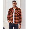 COOFANDY Mens Flannel Shirts Long Sleeve Casual Plaid Button Down Shirt Cotton Shirt Cowboy Work Shirts with Pockets(Orange)