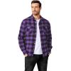 COOFANDY Mens Flannel Shirts Long Sleeve Casual Plaid Button Down Shirt Cotton Shirt Cowboy Work Shirts with Pockets(Purple)