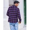 COOFANDY Mens Flannel Shirts Long Sleeve Casual Plaid Button Down Shirt Cotton Shirt Cowboy Work Shirts with Pockets(Purple)