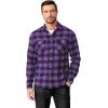 COOFANDY Mens Flannel Shirts Long Sleeve Casual Plaid Button Down Shirt Cotton Shirt Cowboy Work Shirts with Pockets(Purple)