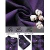 COOFANDY Mens Flannel Shirts Long Sleeve Casual Plaid Button Down Shirt Cotton Shirt Cowboy Work Shirts with Pockets(Purple)