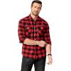 COOFANDY Mens Flannel Shirts Long Sleeve Casual Plaid Button Down Shirt Cotton Shirt Cowboy Work Shirts with Pockets(Red)