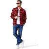 COOFANDY Mens Flannel Shirts Long Sleeve Casual Plaid Button Down Shirt Cotton Shirt Cowboy Work Shirts with Pockets(Red)