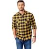 COOFANDY Mens Flannel Shirts Long Sleeve Casual Plaid Button Down Shirt Cotton Shirt Cowboy Work Shirts with Pockets(Yellow)