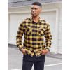COOFANDY Mens Flannel Shirts Long Sleeve Casual Plaid Button Down Shirt Cotton Shirt Cowboy Work Shirts with Pockets(Yellow)