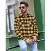 COOFANDY Mens Flannel Shirts Long Sleeve Casual Plaid Button Down Shirt Cotton Shirt Cowboy Work Shirts with Pockets(Yellow)