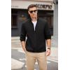 COOFANDY Mens Fleece Jacket Zip Up Lightweight Sweater Jackets Casual Warm with Pockets for Home Office Hiking(Black)