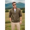COOFANDY Mens Fleece Jacket Zip Up Lightweight Sweater Jackets Casual Warm with Pockets for Home Office Hiking(Brown)