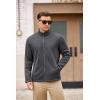 COOFANDY Mens Fleece Jacket Zip Up Lightweight Sweater Jackets Casual Warm with Pockets for Home Office Hiking(Dark Gray)