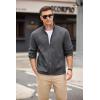 COOFANDY Mens Fleece Jacket Zip Up Lightweight Sweater Jackets Casual Warm with Pockets for Home Office Hiking(Dark Gray)