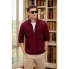 COOFANDY Mens Fleece Jacket Zip Up Lightweight Sweater Jackets Casual Warm with Pockets for Home Office Hiking(Red)