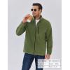 COOFANDY Men’s Fleece Jackets Full Zip Raglan Long Sleeve Lightweight Casual Outdoor Warm Jacket Coat with Pockets(Army Green)