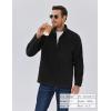 COOFANDY Men’s Fleece Jackets Full Zip Raglan Long Sleeve Lightweight Casual Outdoor Warm Jacket Coat with Pockets(Black)