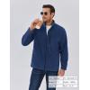 COOFANDY Men’s Fleece Jackets Full Zip Raglan Long Sleeve Lightweight Casual Outdoor Warm Jacket Coat with Pockets(Dark Blue)