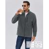COOFANDY Men’s Fleece Jackets Full Zip Raglan Long Sleeve Lightweight Casual Outdoor Warm Jacket Coat with Pockets(Dark Grey)