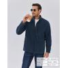 COOFANDY Men’s Fleece Jackets Full Zip Raglan Long Sleeve Lightweight Casual Outdoor Warm Jacket Coat with Pockets(Navy Blue)