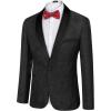 COOFANDY Men’s Floral Tuxedo Suit Jacket Slim Fit Dinner Jacket Party Prom Wedding Blazer Jackets(Black Paisley Pattern (Jacquard ))
