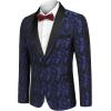 COOFANDY Men’s Floral Tuxedo Suit Jacket Slim Fit Dinner Jacket Party Prom Wedding Blazer Jackets(Blue Paisley)