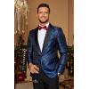 COOFANDY Men’s Floral Tuxedo Suit Jacket Slim Fit Dinner Jacket Party Prom Wedding Blazer Jackets(Blue-02)