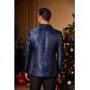 COOFANDY Men’s Floral Tuxedo Suit Jacket Slim Fit Dinner Jacket Party Prom Wedding Blazer Jackets(Blue-02)