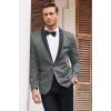 COOFANDY Men’s Floral Tuxedo Suit Jacket Slim Fit Dinner Jacket Party Prom Wedding Blazer Jackets(Grey)