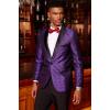 COOFANDY Men’s Floral Tuxedo Suit Jacket Slim Fit Dinner Jacket Party Prom Wedding Blazer Jackets(Purple)
