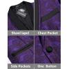 COOFANDY Men’s Floral Tuxedo Suit Jacket Slim Fit Dinner Jacket Party Prom Wedding Blazer Jackets(Purple)