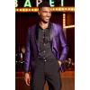 COOFANDY Men’s Floral Tuxedo Suit Jacket Slim Fit Dinner Jacket Party Prom Wedding Blazer Jackets(Purple)
