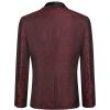 COOFANDY Men’s Floral Tuxedo Suit Jacket Slim Fit Dinner Jacket Party Prom Wedding Blazer Jackets(Red Black)
