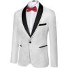 COOFANDY Men’s Floral Tuxedo Suit Jacket Slim Fit Dinner Jacket Party Prom Wedding Blazer Jackets(White)