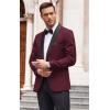 COOFANDY Men’s Floral Tuxedo Suit Jacket Slim Fit Dinner Jacket Party Prom Wedding Blazer Jackets(Wine Red)