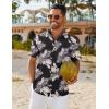 COOFANDY Mens Hawaiian Shirt Short Sleeve Button Down Shirts Tropical Floral Summer Beach Shirts(Black – Palm Leaf)