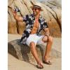 COOFANDY Mens Hawaiian Shirt Short Sleeve Button Down Shirts Tropical Floral Summer Beach Shirts(Black – Palm Leaf)
