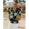 COOFANDY Mens Hawaiian Shirt Short Sleeve Button Down Shirts Tropical Floral Summer Beach Shirts(Black – Summer Vitality)