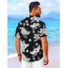 COOFANDY Mens Hawaiian Shirt Short Sleeve Button Down Shirts Tropical Floral Summer Beach Shirts(Black – White Floral)