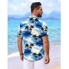 COOFANDY Mens Hawaiian Shirt Short Sleeve Button Down Shirts Tropical Floral Summer Beach Shirts(Blue – Coconut Tree)